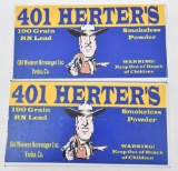 .401 Herter's custom ammunition (2) boxes Old Western Scrounger custom loaded 190 grain RN Lead (20)