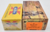 .38-40 Win. ammunition (2) boxes, (1) Western X 180 grain SP sealed in plastic and (1) custom loaded