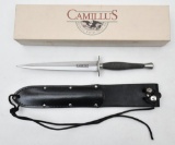 Camillus Marine Raider fighting knife in original box with leather sheath having a 7