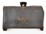 U.S. marked Model 1874 McKeever cartridge box Indian Wars period.  Brass closure button present but 