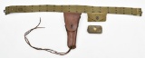 WWII US marked leather holster, marked on back 