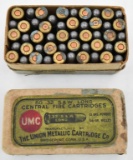 Antique .32 S&W Long ammunition (1) box Union Metallic Cartridge Co. two piece box (50) rounds, some