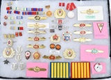 (40) plus pieces along with bars of Cold War Era East German Russian Insignia lot selling 40 times t