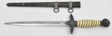 WWII German Luftwaffe 2nd Model dagger with scabbard, no makers mark present