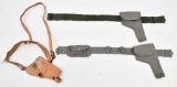 lot to include leather shoulder holster U.S. marked Manufactured by CATHEY ENT. INC. and (2) gray ca
