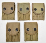 lot of (5) P.B. & CO. 1918 dated M1911 double magazine canvas pouches, selling 5 times the money
