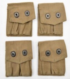 (4) M.E. CO 1943 dated British made canvas M1911 double magazine pouches, selling 4 times the money