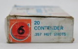 .357 Hot Shots ammunition (1) box Thompson/enter Arms Contender #6 shot (20) round box, box shows ha