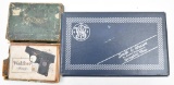 (2) two piece handgun boxes, (1) Walther showing wear and (1) S&W Model 49 blue box, selling as lot