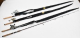 lot of (4) fishing poles to include, Teamdaiw-X HSD graphite # TD-X 6101MHFB. CLI 6'10