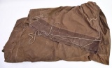British WW2 pup tent showing wear in some areas