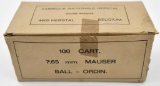 7.65mm Mauser ammunition (1) box Fabrique