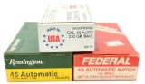 .45 auto ammunition (3) boxes, one box