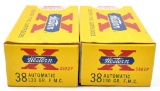 .38 Automatic ammunition (2) boxes Western