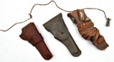 (3) holsters one US marked having faint makers