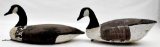 lot of (2) weighted wooden goose decoys, showing