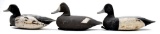 lot of (3) wooden weighted duck decoys to include