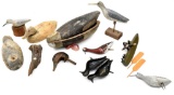large lot of wood carvings and decoy parts.