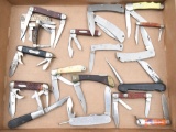 (21) assorted folding blade knives to include