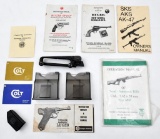 lot to include firearm booklets for Colt, Ruger,