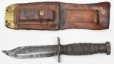 Ontario 1-1973 Pilot survival knife with leather handle and 5