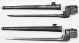 (2) British Enfield bayonets No. 4 MKII & No. 4 MKI both with metal scabbards. Selling as one lot.