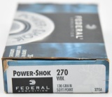 .270 win. ammunition - (1) box Federal 130 gr. SP Power-Shok.