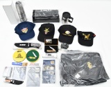 Large lot of NRA/ILA items to include 2 size XL light weight jackets new, assorted hats,