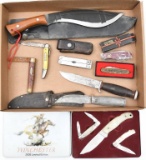 Knife lot to include 3 piece Winchester 2005 Limited Edition in collector's tin,