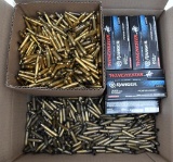 27.135 lbs approximate weight of mostly .223 rem/5.56mm fired brass cases, weight includes box.