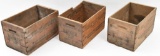 Lot of (3) antique wooden Winchester ammunition boxes in assorted condition.