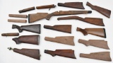 Assorted lot of rifle & shotgun stocks some unused and unfinished, others show wear.