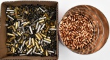 Lot to include 6.985 lbs .357/.38 spl fired brass cases and 11.85 lbs jacketed bullets