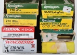 Lot of factory & reload ammunition to include (70) rds .30-06 sprg. & (65) rds .270 win.