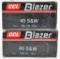 .40 S&W ammunition - (2) boxes CCI Blazer 180 gr. TMJ 50 rd boxes. Selling two times the money.