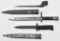 (3) Bayonets to include U.S. M5A1 Milpar, No.4 MKII and other along with steel scabbard