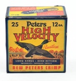 Vintage 12 ga ammunition - (1) box Peters High Velocity rustless 2.75