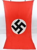 Nazi Germany Swastika Flag/Banner having machine stitched applied swastika with pole sleeve