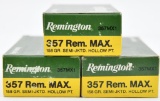 .357 Rem. Max. ammunition - (3) boxes Remington 158 gr. Semi-JKTD. Hollow Pt. 20 rd boxes.