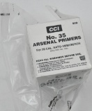 (500) count box CCI No. 35 Arsenal Primers for 50 cal. BMG NATO ammunition,