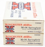 .30-06 Springfield ammunition - (2) boxes Winchester Western 110 gr. PSP 20 rd boxes.