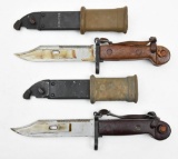 (2) AK pattern bayonets with composite handles, steel scabbards & rubber guards. Selling two times