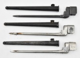 (3) British Enfield No. 4 MKII bayonets with scabbards