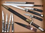 (11) assorted bayonets and folding blade knives.