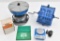 Lot to include Dillon CV-500 tumbler/vibratory, D-Terminator scale with cord, cleaner basket,