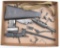 Grouping of Sten MK II & V sub-machine gun components with barrel having nice shine & rifling....