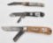 (3) Remington folding blade knives, As Is condition.