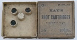 (1) two piece box Kay's 10 gauge shot cartridge No. 7 shot containing 4 original shot wrappings.