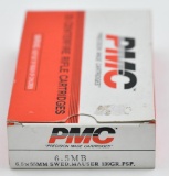 6.5x55mm Swedish Mauser ammunition, (1) box PMC 139 grs. PSP, 20 rounds....