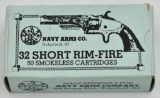 .32 short Rim Fire ammunition, (1) box Navy Arms Co., 50 rounds....